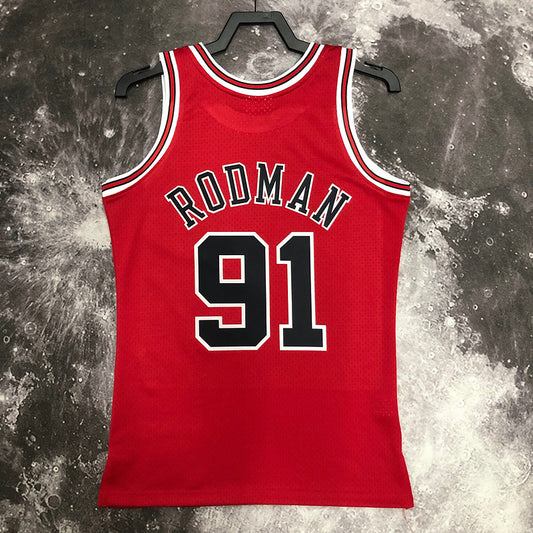 Chicago Bulls Dennis Rodman 1997/98 Red Jersey By Mitchell & Ness