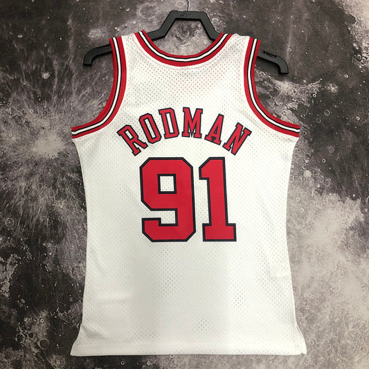 Chicago Bulls Dennis Rodman 1997/98 White Jersey By Mitchell & Ness