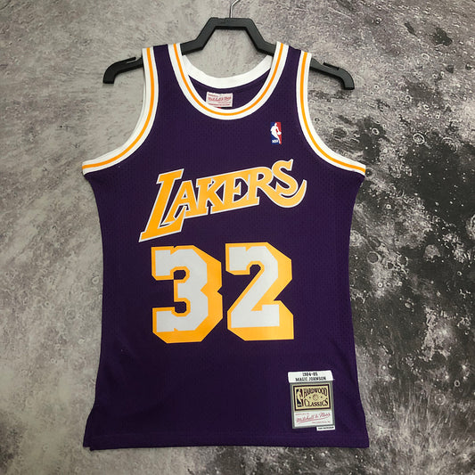 LA Lakers Johnson 1984/85 Purple Jersey By Mitchell & Ness