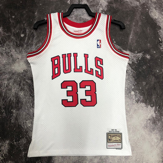 Chicago Bulls Scottie Pippen 1997/98 White Jersey By Mitchell & Ness