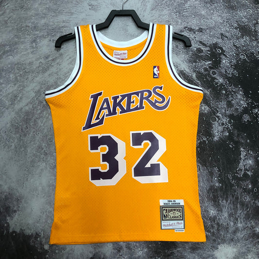 LA Lakers Johnson 1984/85 Yellow Jersey By Mitchell & Ness