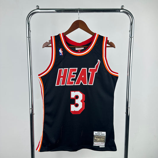 Miami Heat Dwayne Wade 2013/14 Black Jersey By Mitchell & Ness